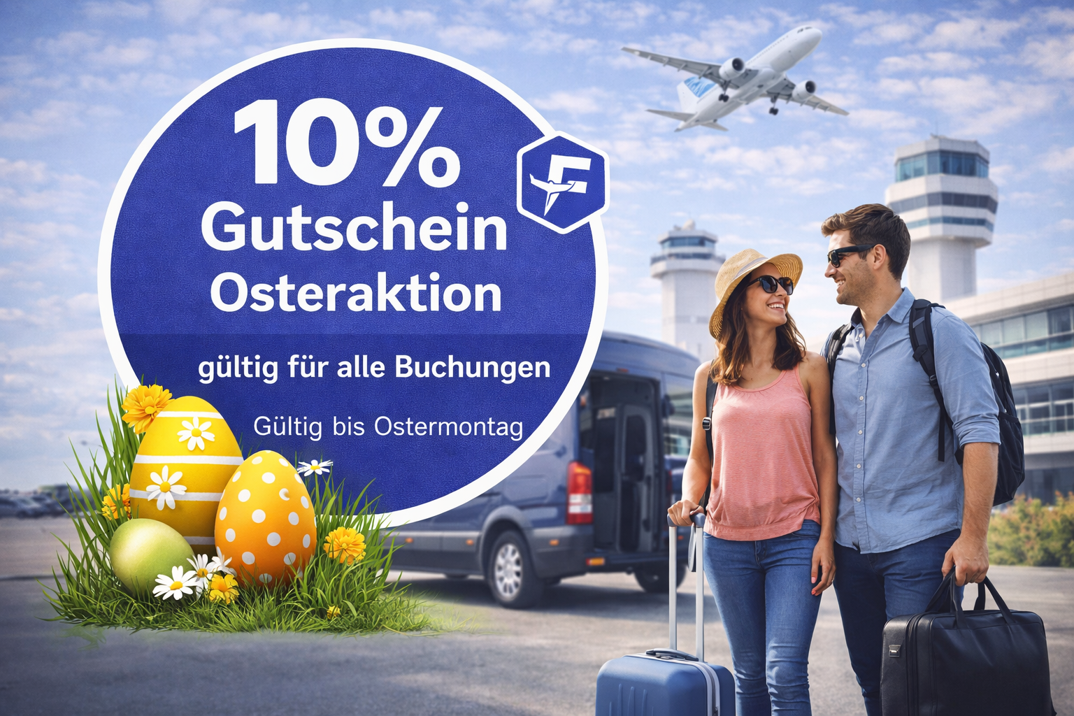 Osteraktion für Flughafenparkplätze